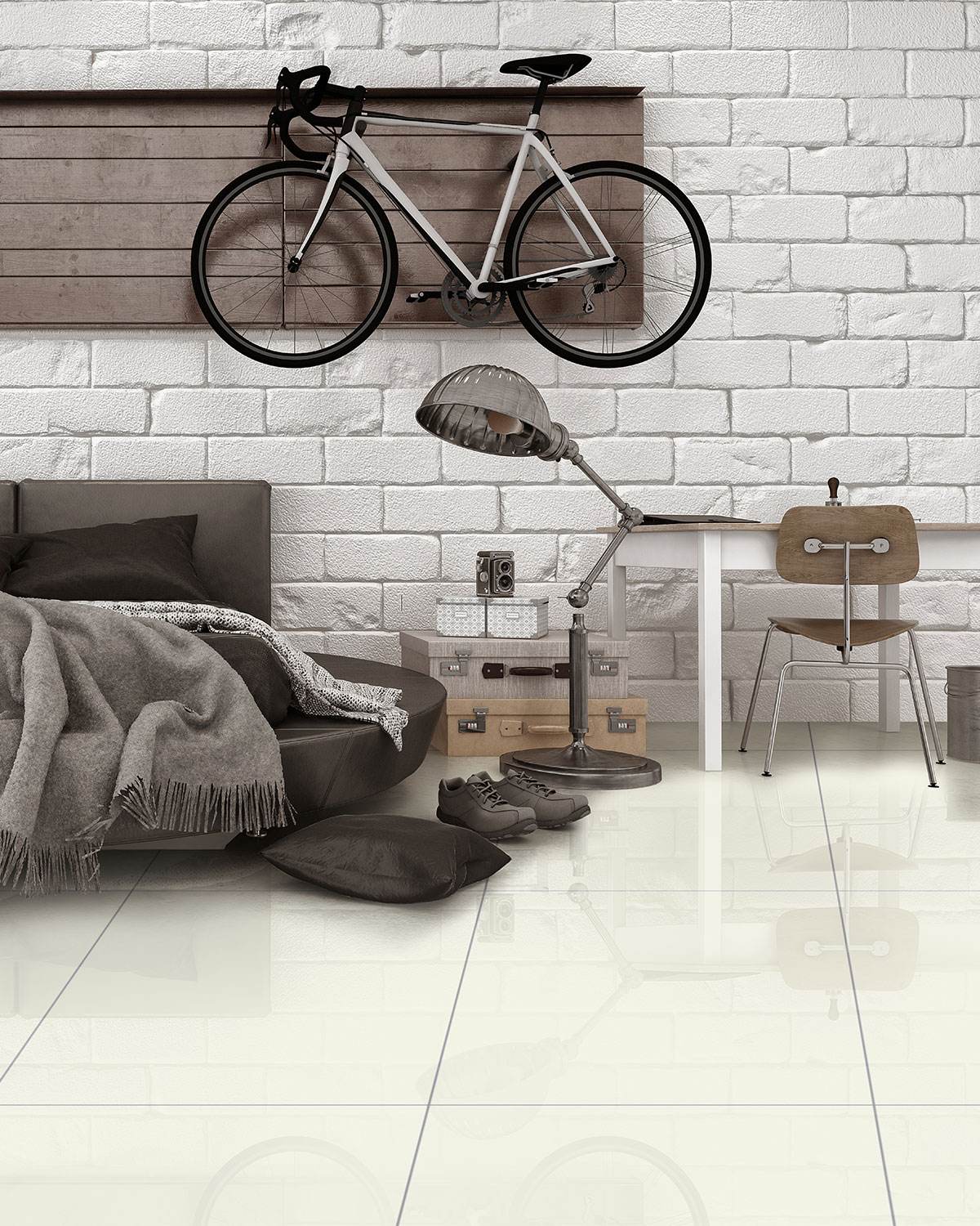 กระเบื้องพอร์ซเลน IVORY WHITE (BM6000) 60x60 cm. - Image 2