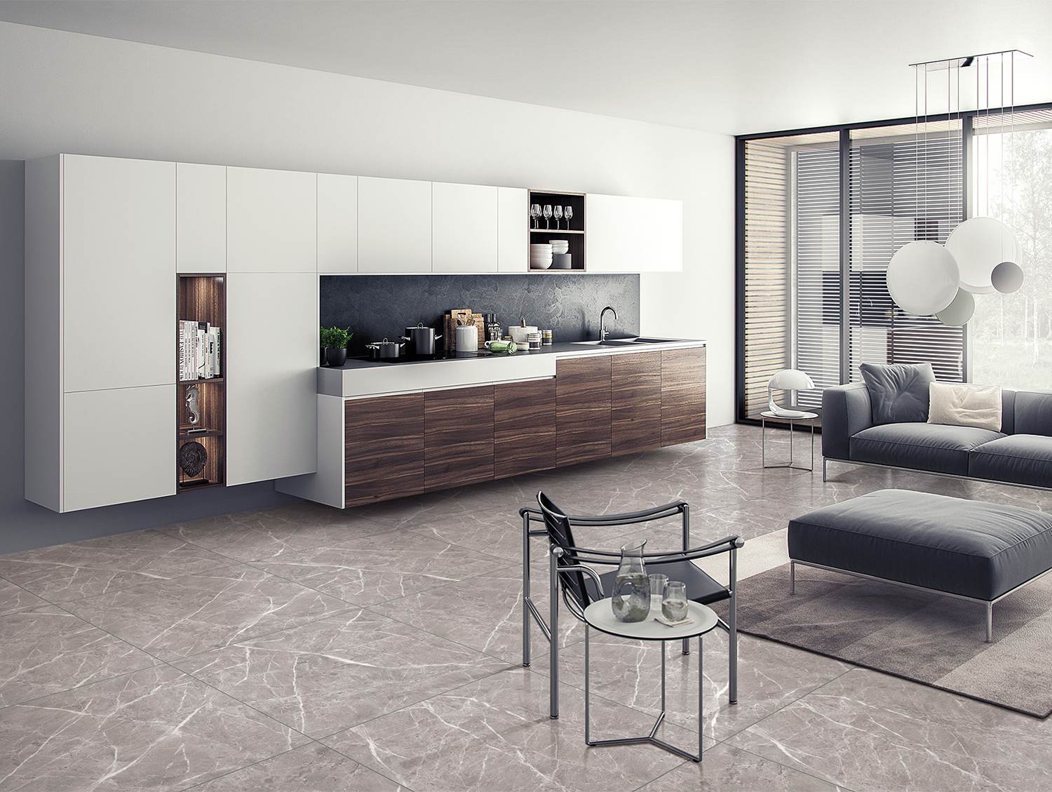 กระเบื้องพอร์ซเลน Monalisa Grey (IL6060G)(1.44sq.m.) 60x60 cm. - Image 2