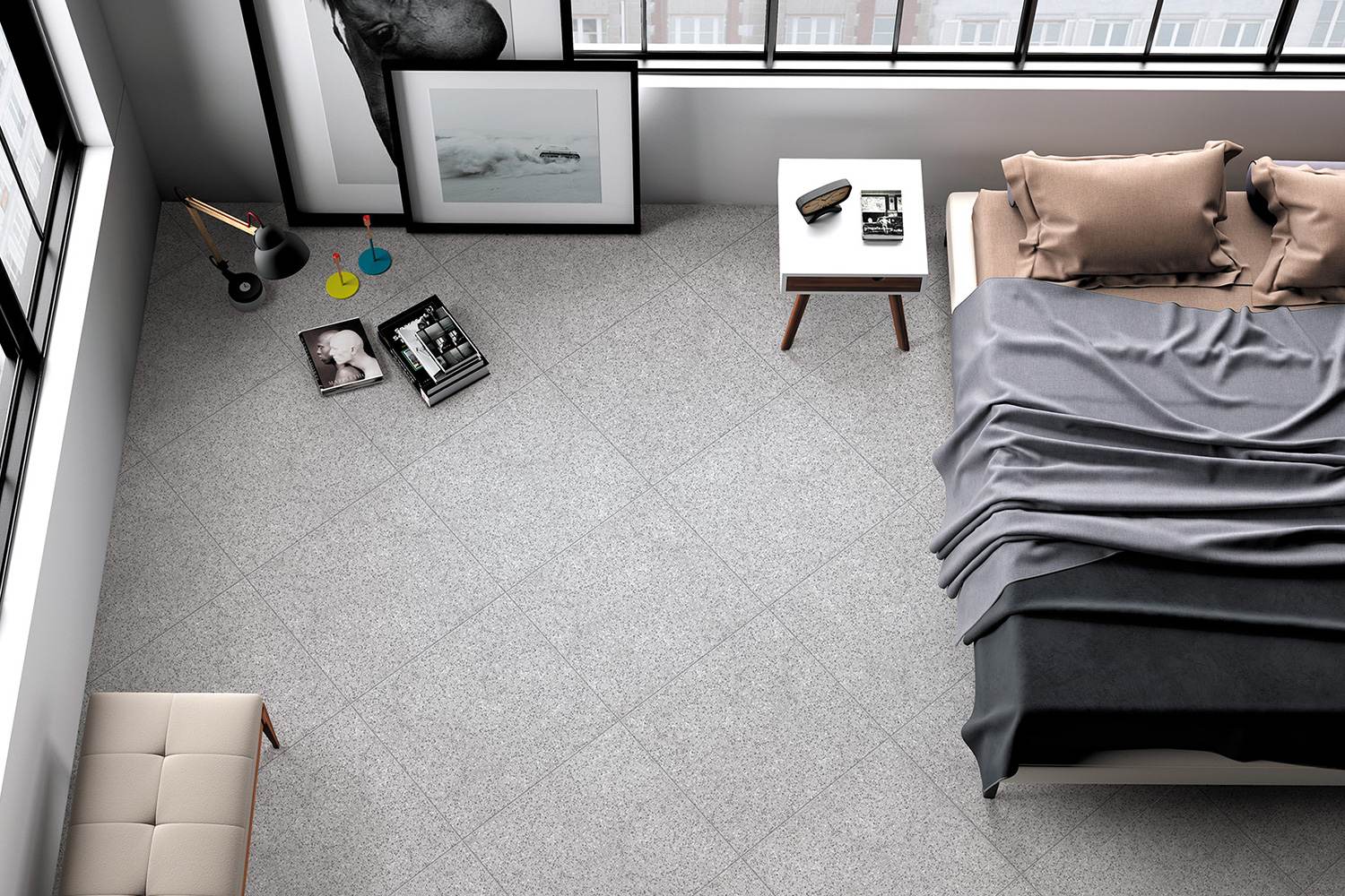 กระเบื้องพอร์ซเลน Venezia Grey (BMTZ6003) 60x60 cm. - Image 2