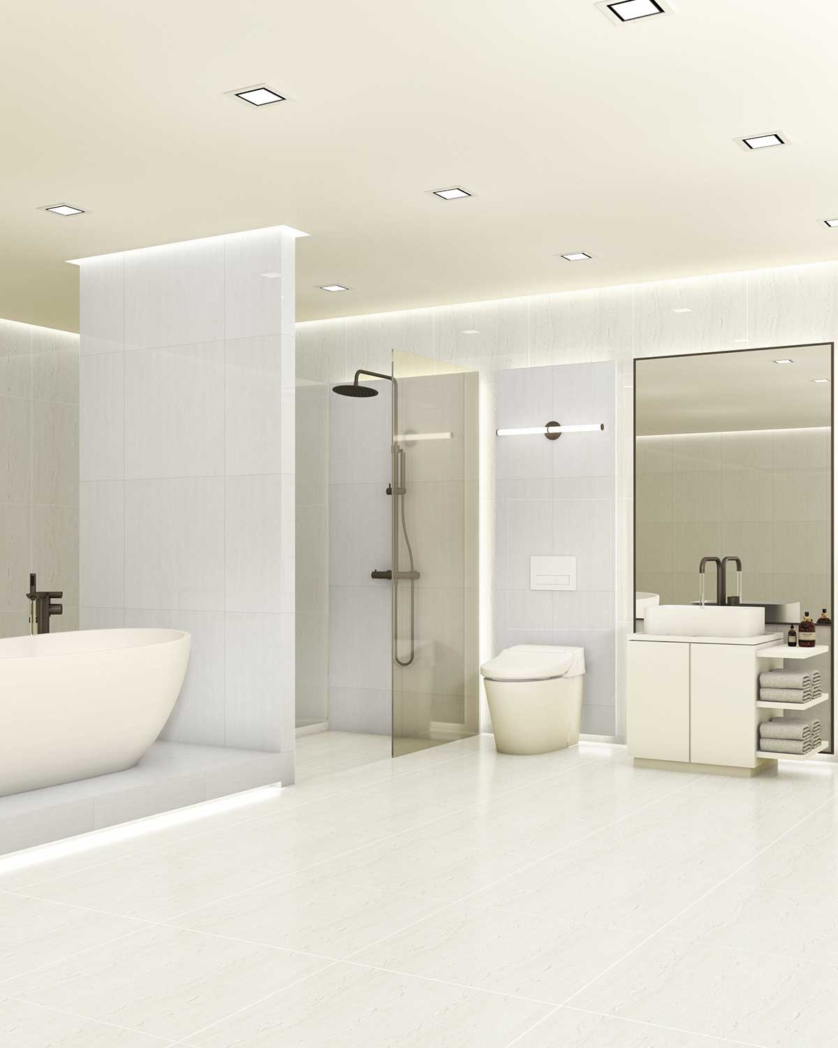 กระเบื้องพอร์ซเลน New Travertine Stone White Matt (TXD6001M) 60x60 cm. - Image 2