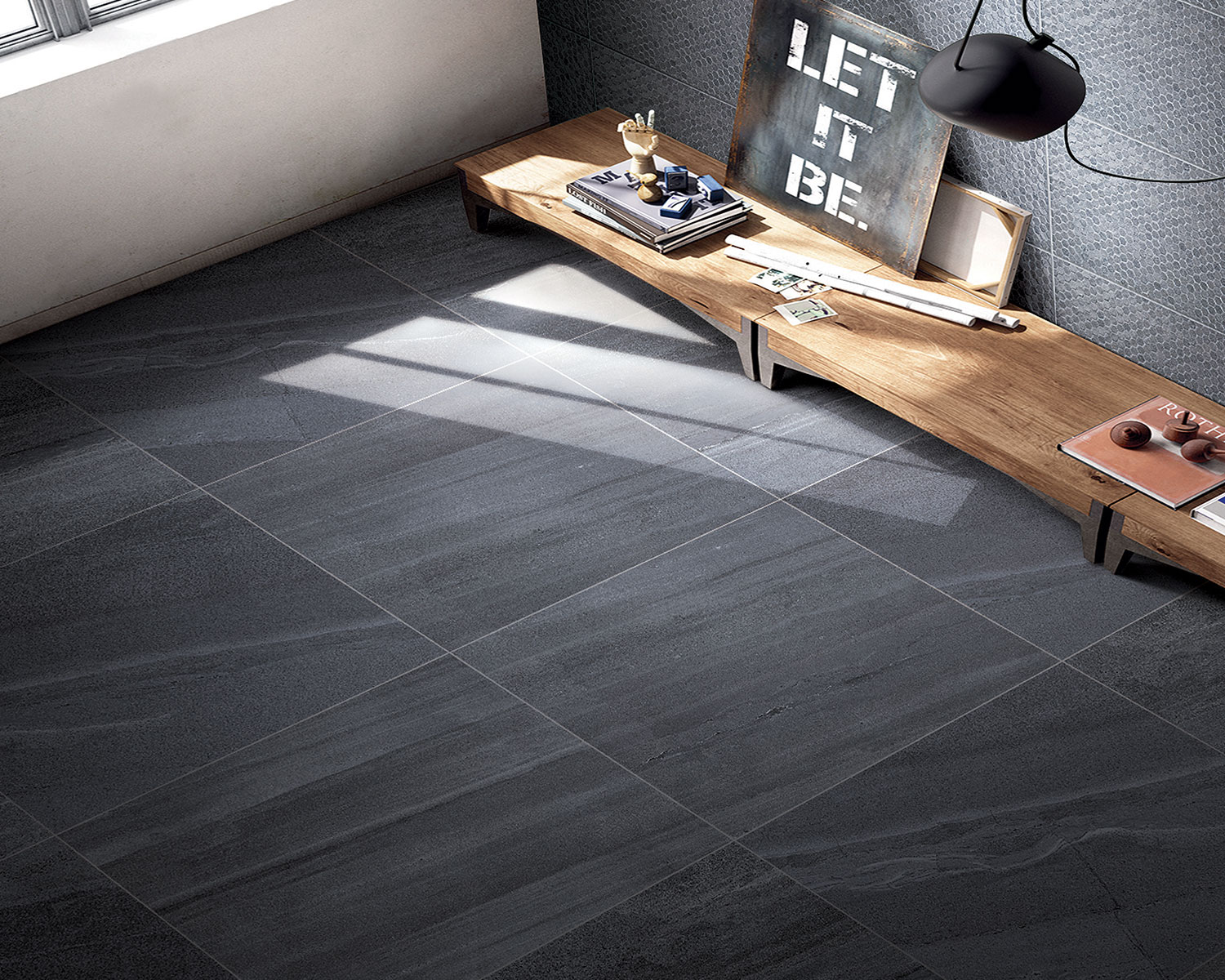 กระเบื้องพอร์ซเลน Archistone Black Lappato (C60259P) 60x60 cm. - Image 2