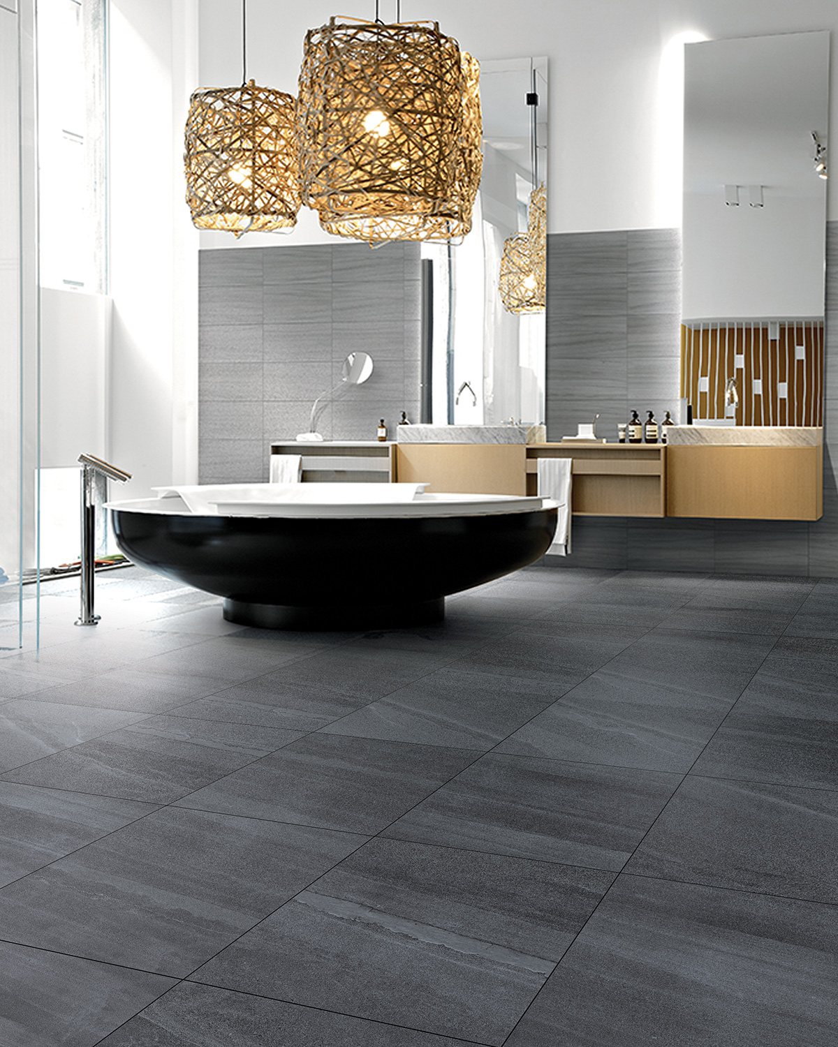 กระเบื้องพอร์ซเลน Archistone Black Lappato (C60259P) 60x60 cm. - Image 3