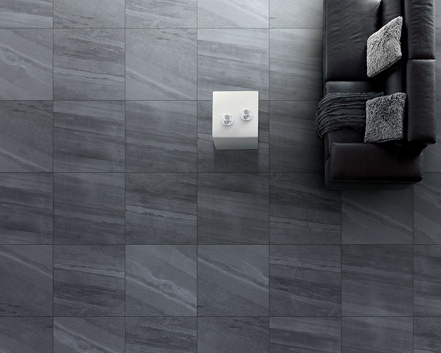 กระเบื้องพอร์ซเลน Archistone Black Lappato (C60259P) 60x60 cm. - Image 4