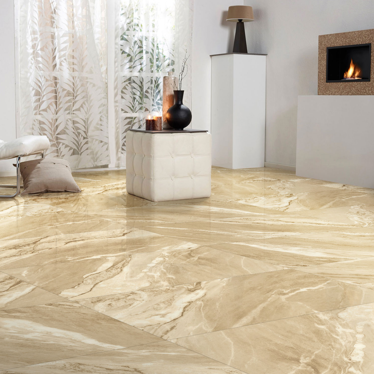 กระเบื้องพอร์ซเลน Morocco Beige Matt (SDFN6433) (1.44 sq.m) 60x60 cm. - Image 2