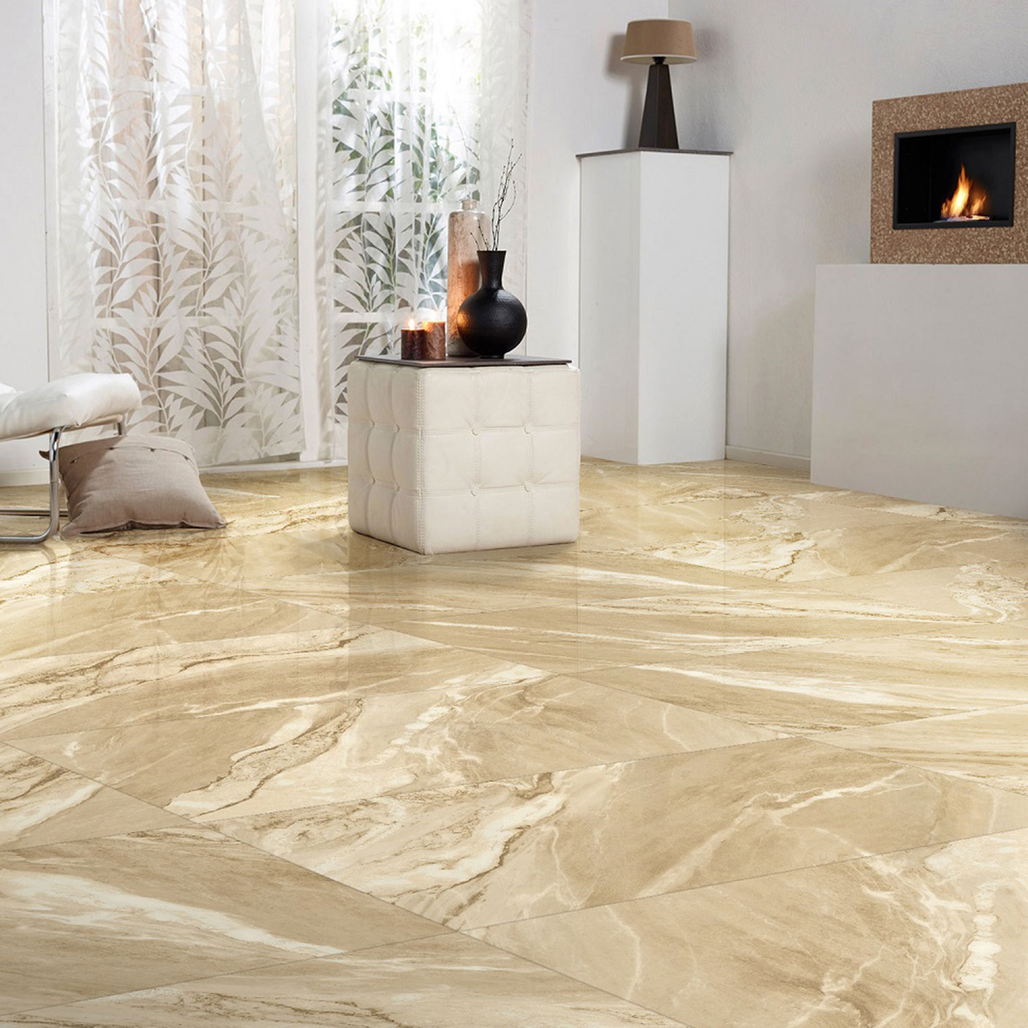 กระเบื้องพอร์ซเลน Morocco Beige Matt (SDM126433M) (1.44 sq.m) 60x120 cm. - Image 2