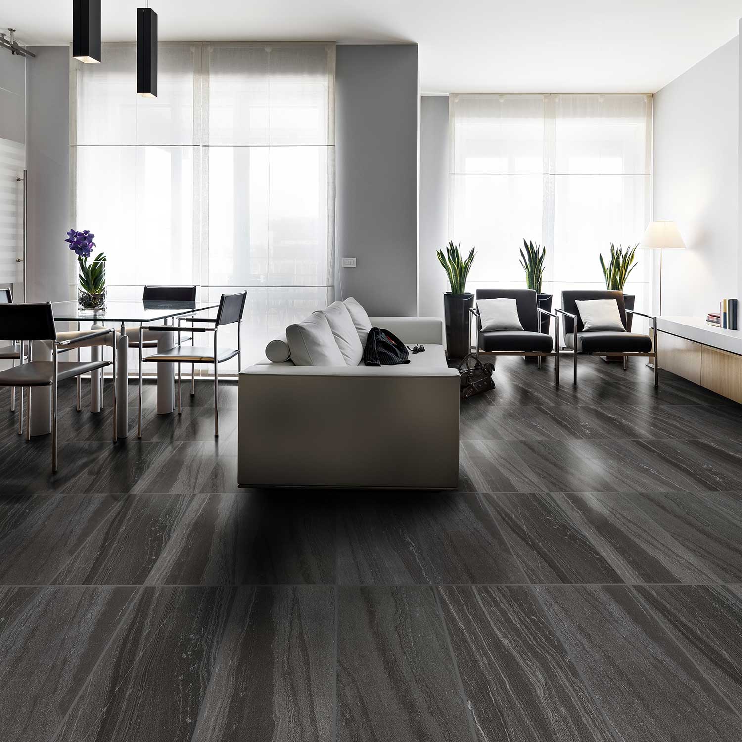 กระเบื้องพอร์ซเลน Shadow 2.0 Black (SD45904LP) (1.62 sq.m) 45x90 cm. - Image 2