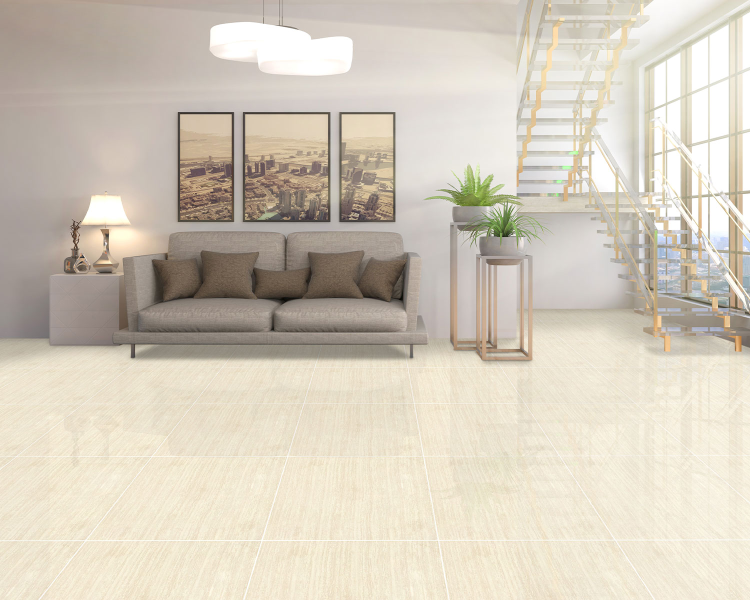 กระเบื้องพอร์ซเลน Seed Limestone Beige (C+6YP6010) (1.44 sq.m) 60x60 cm. - Image 2